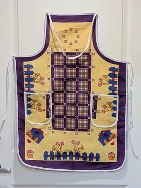 EUC Vintage Cotton Houses And Picket Fences and Gingham Apron
